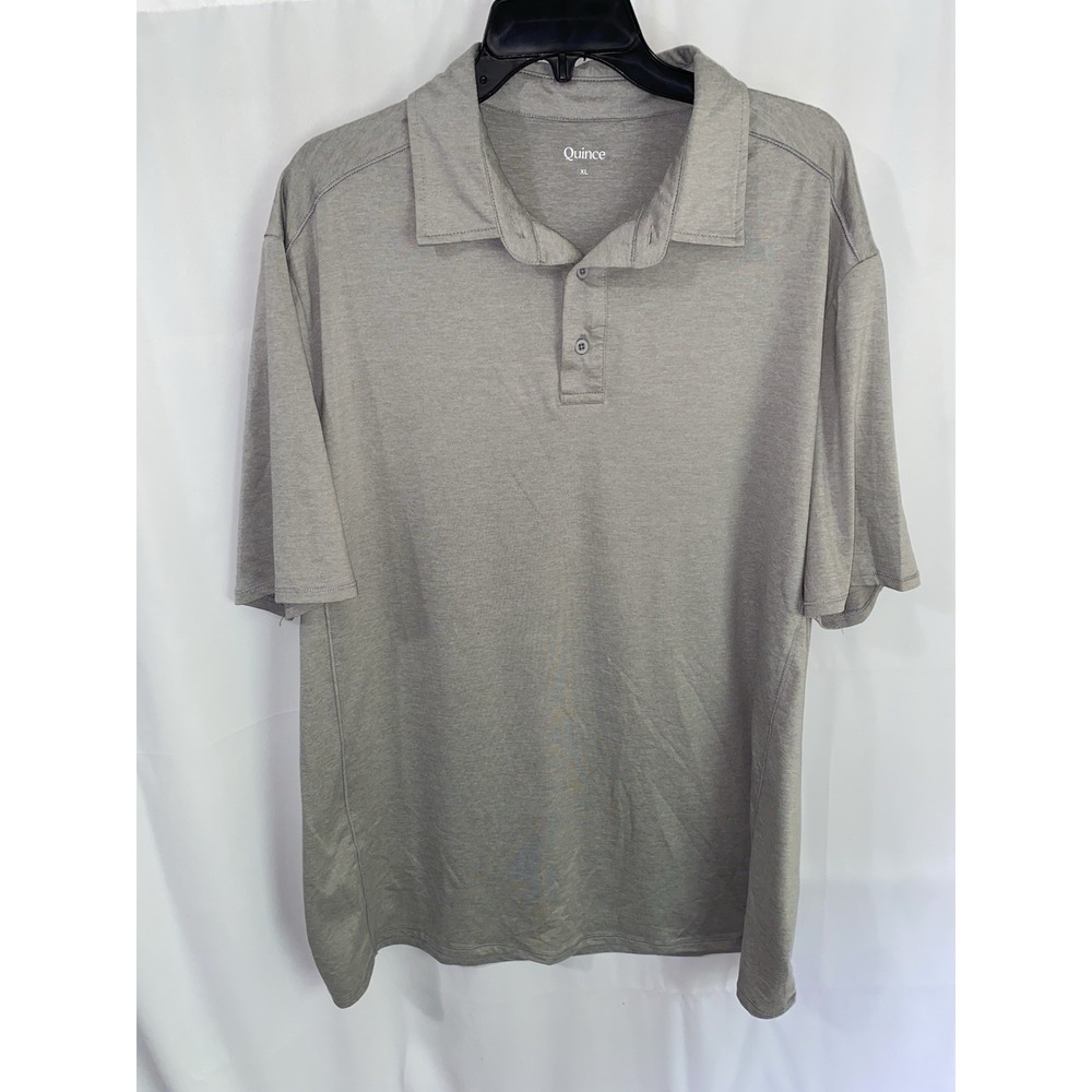 Quince Men's XL Flowknit Breeze Performance Polo Heather Grey Stretch Wicking